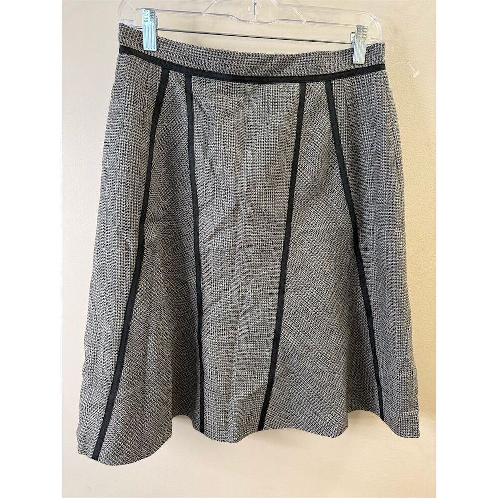 Harvé Benard Wool A-Line Herringbone Knee Length Skirt Size 10
